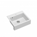 Plautuvė Quadron BILL 110 HCQB6054U1_BS, balta/nerūdijantis plienas (su vietą taupančiu sifonu)