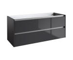 Apatinė spintelė po dvigubu praustuvu Kame City BUD/12-3DR/D3P1, Antracitas blizgus, 120 cm