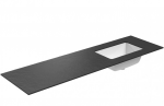 Praustuvas su stalvir&scaron;iu Kame Universal, WP/16-3/H17-P3-R, 160 cm, Juoda lava HPL