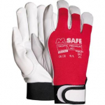 Apsauginės pir&scaron;tinės M-Safe Tropic Premium, 9 dydis, ožkos oda, Velcro užsegimas.