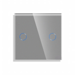 Dvipolis sensorinis jungiklio dangtelis Feelspot, pilkas, 47x47mm
