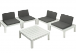 Lauko baldų komplektas Progarden Outdoor Furniture Set, baltas/pilkas, 1-4 vietų