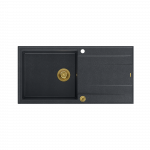 Plautuvė Quadron EVAN 146 XL HCQE10050U8_PVDG1_P2O, 1000x500x210 juodas deimantas/aukso