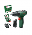 Akumuliatorinio gręžtuvo-suktuvo rinkinys Bosch Easydrill 1200 + 63-vnt., 06039D300B