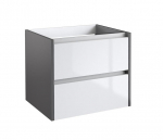 Apatinė spintelė po stalvir&scaron;iu KAME CITY BUC/6-3DR/D3D1P1, Antracitas blizgus / balta blizgi