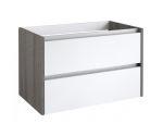 Apatinė spintelė po stalvir&scaron;iu KAME CITY BUC/8-3DR/11D1P1, Balta blizgi / pilkas uosis, 80 cm