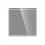 Keturpolis sensorinis jungiklio dangtelis Feelspot, pilkas, 47x47mm
