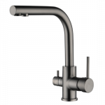 Plautuvės mai&scaron;ytuvas su jungtimi filtrui Aquasanita 2663L, grafitas (PVD) T