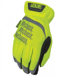 Pir&scaron;tinės  Mechanix FastFit&reg; HiViz geltonos L dydis. Rauktas rankogalis, dirbtinė oda, TrekDry&reg;, &scaron;viesą atspindintys užra&scaron;ai