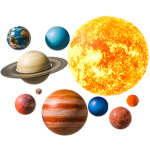Sieniniai lipdukai vaiko kambariui &ndash; planetos/saulės sistema SIPO WS63039