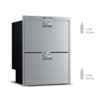 Įmontuojamas dviejų stalčių &scaron;aldytuvas-&scaron;aldiklis su ledo gaminimo aparatu Vitrifrigo DW180 OCX2 DTX IM