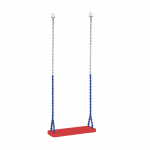 Guminės sūpynės su grandinėmis "Kanarėlė", raudonos su mėlynu