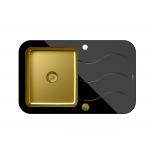 Plautuvė Quadron GLEN 211 HB8078SC3FG1_P2O, 780x500x190 juoda/aukso