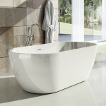 Vonia RAVAK Freedom O, 169 x 80 sniego baltumo, XC00100032 (juodas persipylimas)