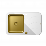 Plautuvė Quadron GLEN 211 HB8078SB3FG1_P2O, 780x500x190 balta/aukso