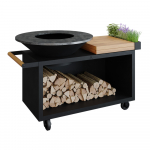Lauko grilis OFYR Island Black 100 PRO Teak Wood, OIB-100-PRO-TW