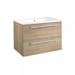 Apatinė spintelė su stalčiais, praustuvu, rankenomis, Raguvos Baldai SERENA, pilkas ąžuolas, 81 cm, 14113510