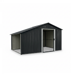 Metalinis sandėliukas su malkine HATIS, 5,77 m2, antracito