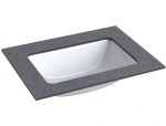 Praustuvas su stalvir&scaron;iu Kame Universal, WP/6-3/H11-P3, 60 cm, Juodasis mėnulis HPL