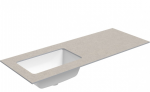 Praustuvas su stalvir&scaron;iu Kame Universal, WP/12-3/H15-P3-L, 120 cm, Smėlio akmuo HPL