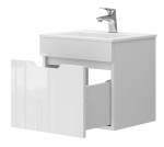 Vonios kambario spintelė su praustuvu STEFANIJA ST1-60 balta pakabinama