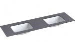 Dvigubas praustuvas Kame Universal, WP/16-3/H11-P3-D, 160 cm, Juodasis mėnulis HPL