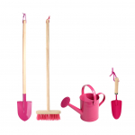 Vaiki&scaron;kas sodo įrankių rinkinys su laistytuvu, rožinis