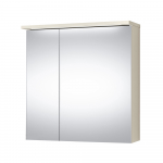 Pakabinama spintelė su veidrodžiu, LED ap&scaron;vietimu, ki&scaron;tukiniu lizdu Riva SV70RV-2, Beige Matinė