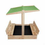 Smėlio dėžė HATIS, 120x120 cm, su žaliu stogeliu