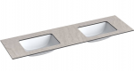 Dvigubas praustuvas Kame Universal, WP/16-3/H12-P3-D, 160 cm, Pilkas mėnulis HPL