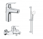 Vonios mai&scaron;ytuvų komplektas Grohe EuroEco, (32743001, 24265001, 27598003), chromas