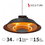 Infraraudonųjų spindulių &scaron;ildytuvas Heatum H1500 AURA