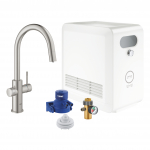 Virtuvinio mai&scaron;ytuvo ir filtro sistemos kompektas GROHE Blue Professional C-spout kit 31325DC2, nerūdijančio plieno
