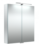 Veidrodinė spintelė su dvigubo veidrodžio durelėmis Raguvos Baldai 2102300, LED ap&scaron;vietimu, IP44, 60 cm