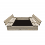 Smėlio dėžė Bonus Orbis, 120x120cm, su patiesalu, pilka