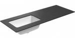 Praustuvas su stalvir&scaron;iu Kame Universal, WP/12-3/H17-P3-L, 120 cm, Juoda lava HPL