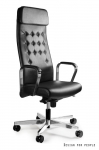Biuro kėdė Unique ARES S629-HL, natural leather: black, white