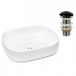 Pastatomas praustuvas ant stalvir&scaron;io SAPHO SOLO 50x40cm su juodu vožtuvu, SLM5040+MUKKBL