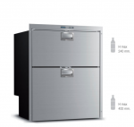 Įmontuojamas dviejų stalčių &scaron;aldytuvas-&scaron;aldiklis su ledo gaminimo aparatu Vitrifrigo DW210 OCX2 DTX IM (valtims, jachtoms)