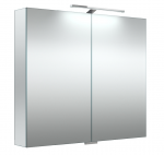 Veidrodinė spintelė su dvigubo veidrodžio durelėmis Raguvos Baldai 2102500, LED ap&scaron;vietimu, IP44, 80 cm