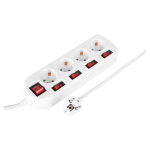 Buitinis ilgintuvas su įžeminimu, 3 x 1.5 mm, 1.5 m, 4 lizdų, baltas