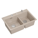 Plautuvė su dozatoriumi ir pjaustymo lenta Quadron MARC 120, HQC7650U2_BS, pearl beige