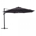 Lauko skėtis su LED ap&scaron;vietimu, ⌀ 300 x 249 cm, juodas