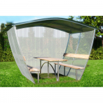 Pavėsinė Nevada 6m (uždengtas stogas, &scaron;onai ir galas) 6mm pilkas