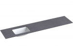 Praustuvas su stalvir&scaron;iu Kame Universal, WP/20-3/H11-P3-L, 200 cm, Juodasis mėnulis HPL