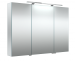 Veidrodinė spintelė su dvigubo veidrodžio durelėmis Raguvos Baldai GRAND 2102700, LED ap&scaron;vietimu, IP44, 100 cm