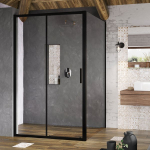 Stacionari du&scaron;o sienelė Ravak BLSPS-80 juoda+transparent X9BM40300Z1