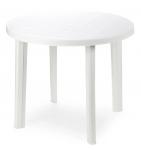 Lauko stalas Diana Tondo, baltas, 90 cm x 90 cm x 72 cm