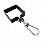 Kvadratinis tvirtinimo elementas su karabinu 90x90 mm, antracito