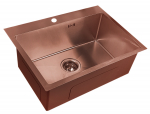 Nerūdijančio plieno plautuvė D6045HC COPPERY su sifonu